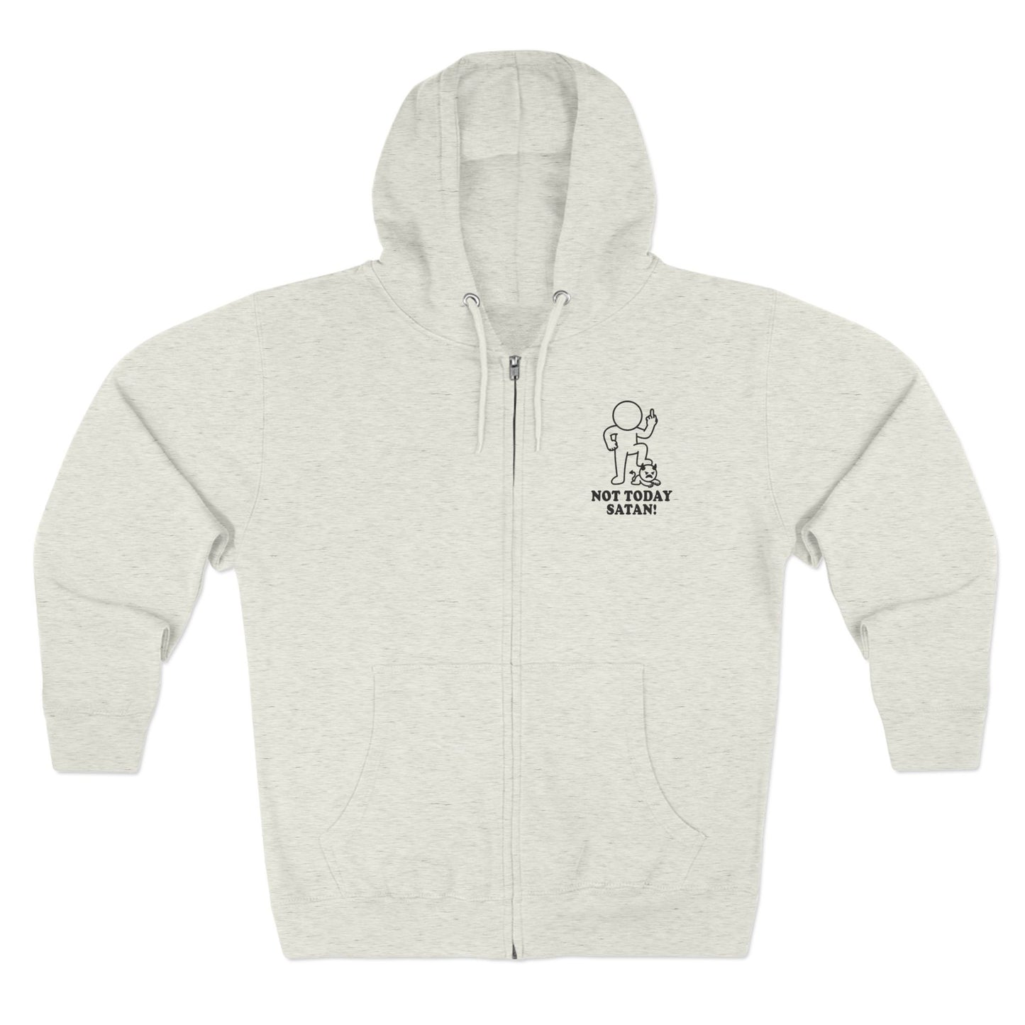 Not Today Satan | Hollow Series Zip-Up Hoodie - Funny Minimalist Burnout Layer