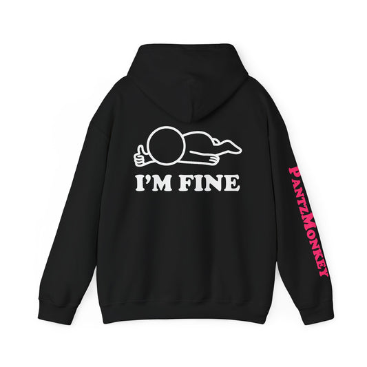 PM Brand - I'm Fine | Hollow Series Hoodie - Funny Mental Health Burnout Pullover