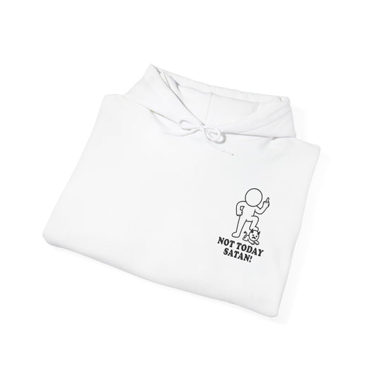 Not Today Satan | Hollow Series Hoodie - Funny Minimalist Burnout Pullover