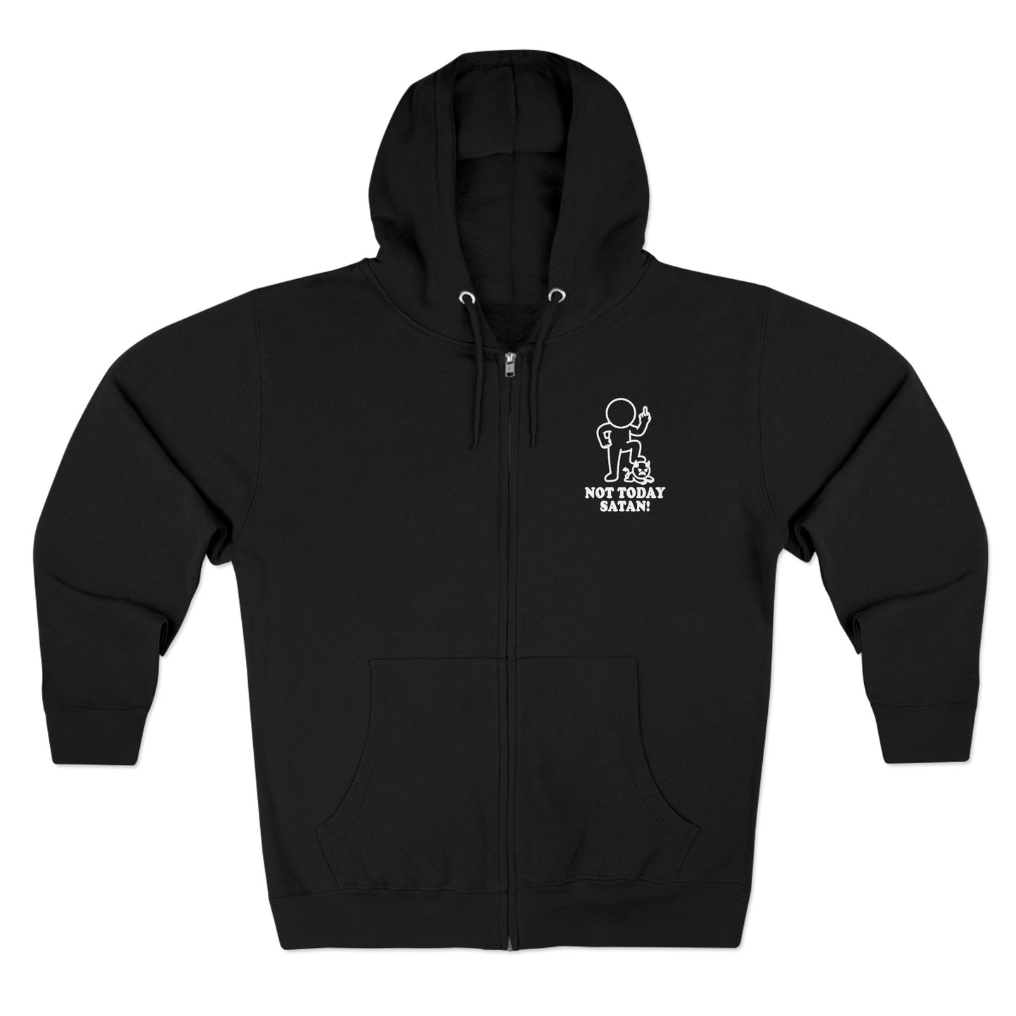 Not Today Satan | Hollow Series Zip-Up Hoodie - Funny Minimalist Burnout Layer