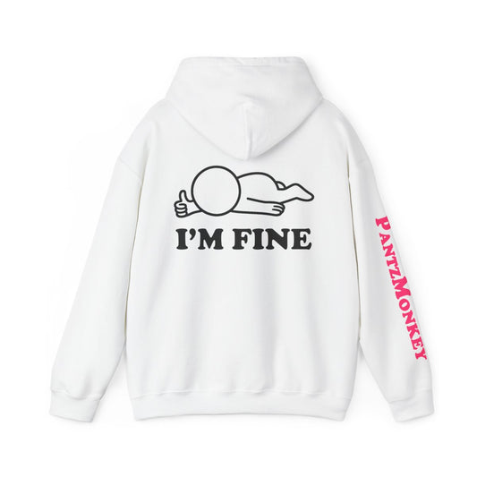 PM Brand - I'm Fine | Hollow Series Hoodie - Funny Mental Health Burnout Pullover