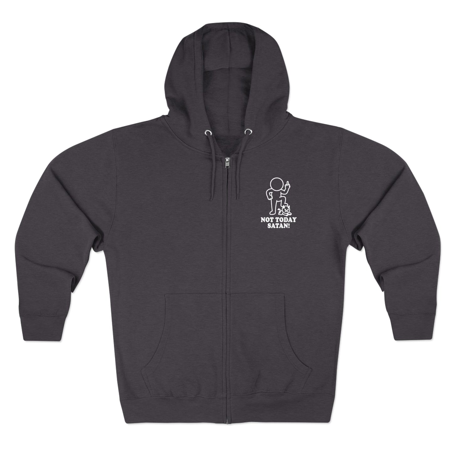 Not Today Satan | Hollow Series Zip-Up Hoodie - Funny Minimalist Burnout Layer