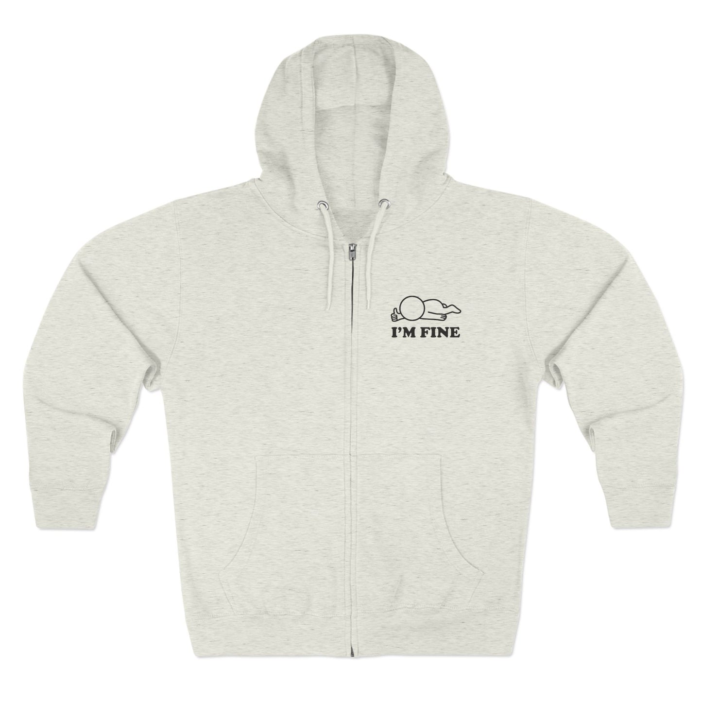 I'm Fine | Hollow Series Zip-Up Hoodie - Funny Mental Health Burnout Layer