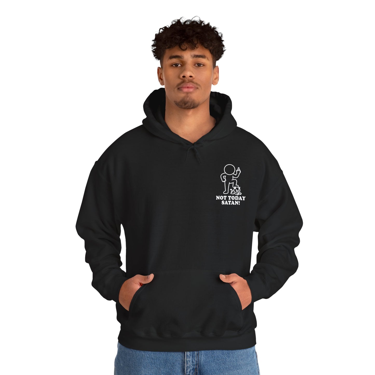 Not Today Satan | Hollow Series Hoodie - Funny Minimalist Burnout Pullover