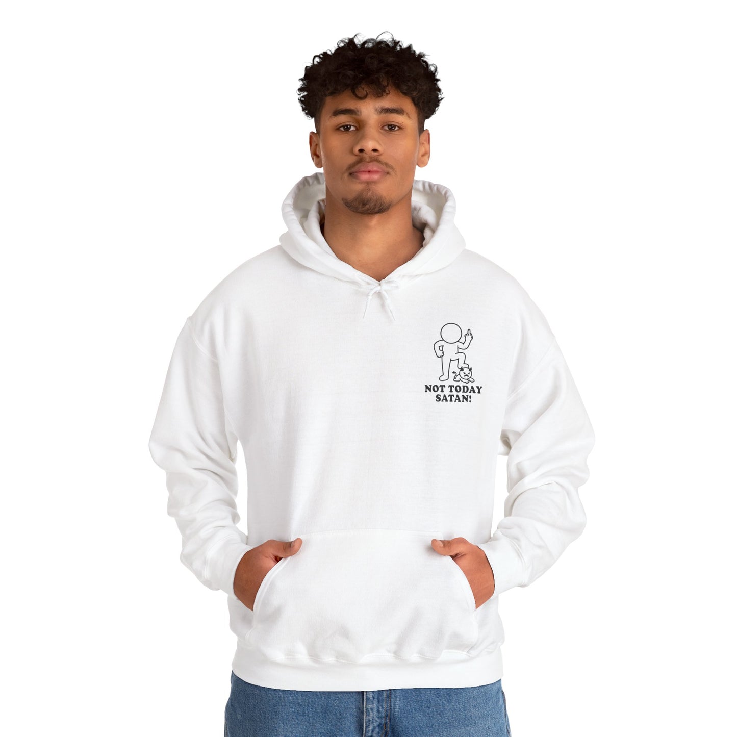 Not Today Satan | Hollow Series Hoodie - Funny Minimalist Burnout Pullover