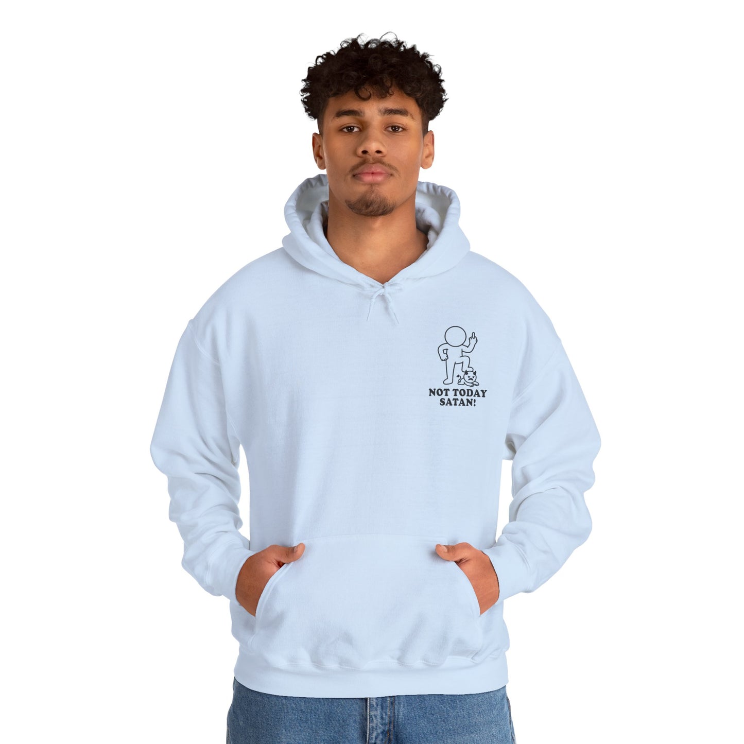 Not Today Satan | Hollow Series Hoodie - Funny Minimalist Burnout Pullover