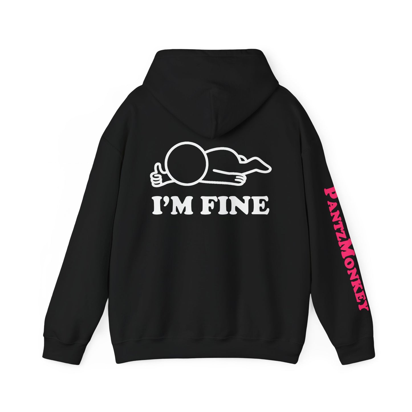 PM Brand - I'm Fine | Hollow Series Hoodie - Funny Mental Health Burnout Pullover